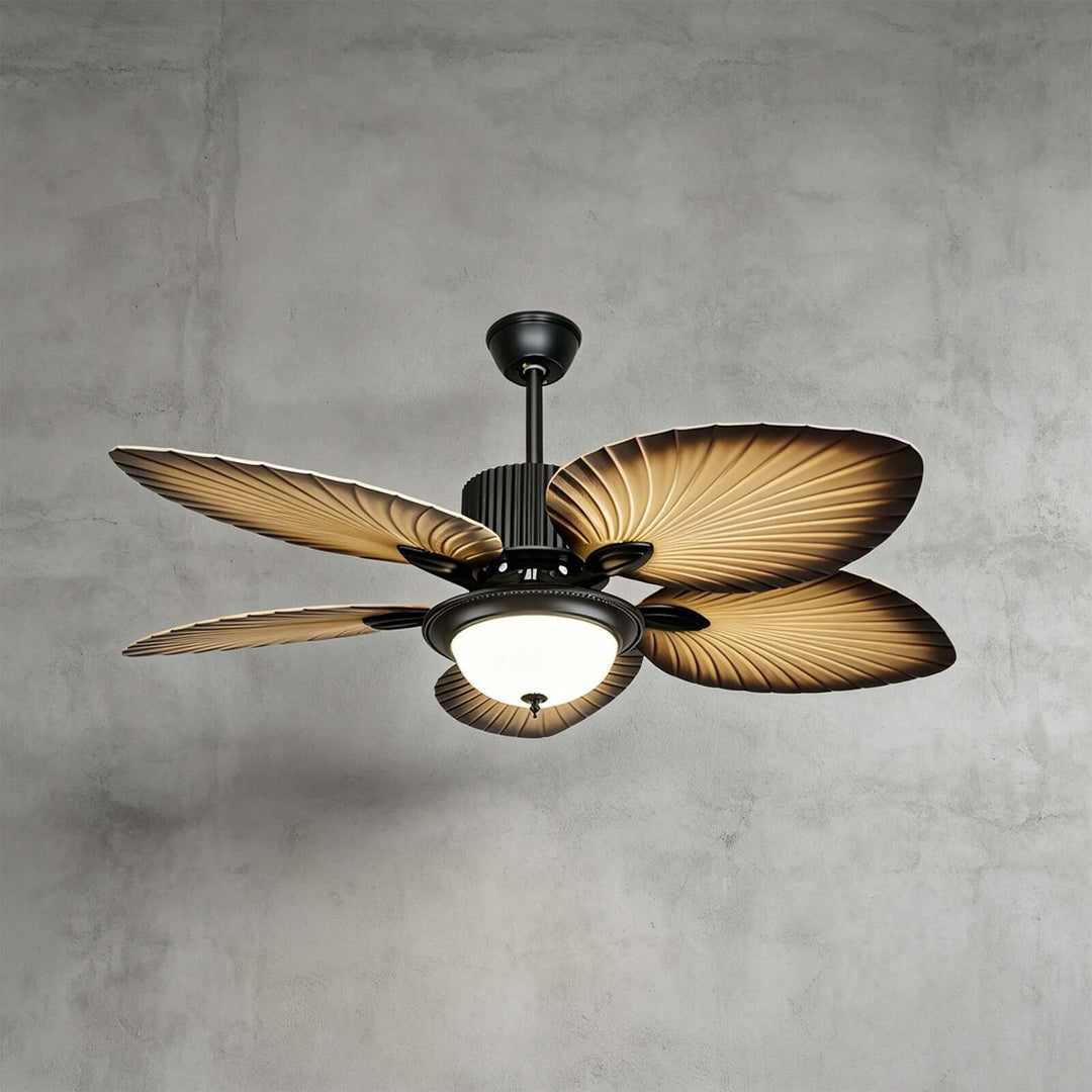 Vyloxis Ceiling Fan Light | French Glass Living Room Light