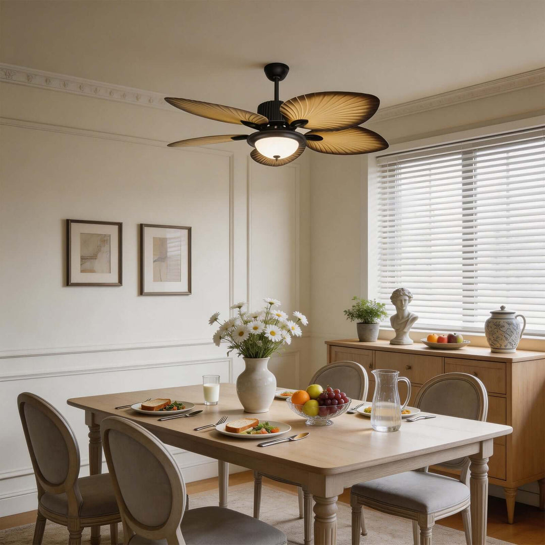 Vyloxis Ceiling Fan Light | French Glass Living Room Light