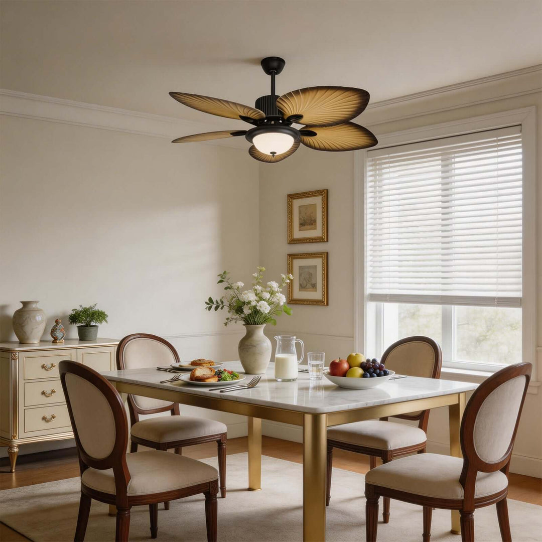 Vyloxis Ceiling Fan Light | French Glass Living Room Light