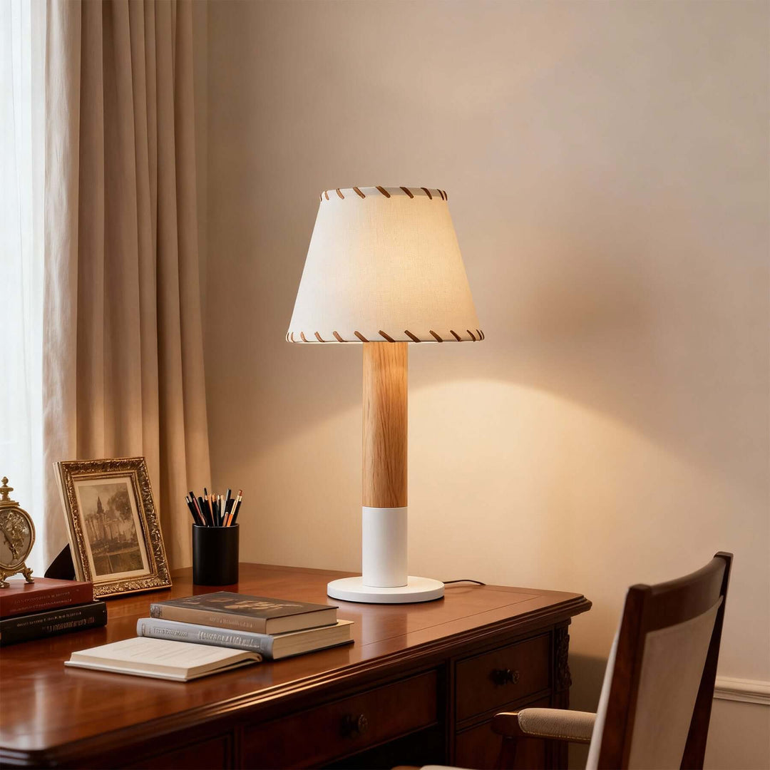 Wenor Table Lamp – American Retro Fabric Bedside Lamp