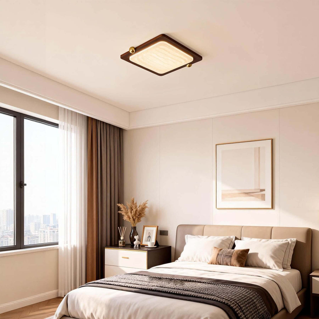 Wevre Square Ceiling Light – Nordic Vintage Acrylic Bedroom Light