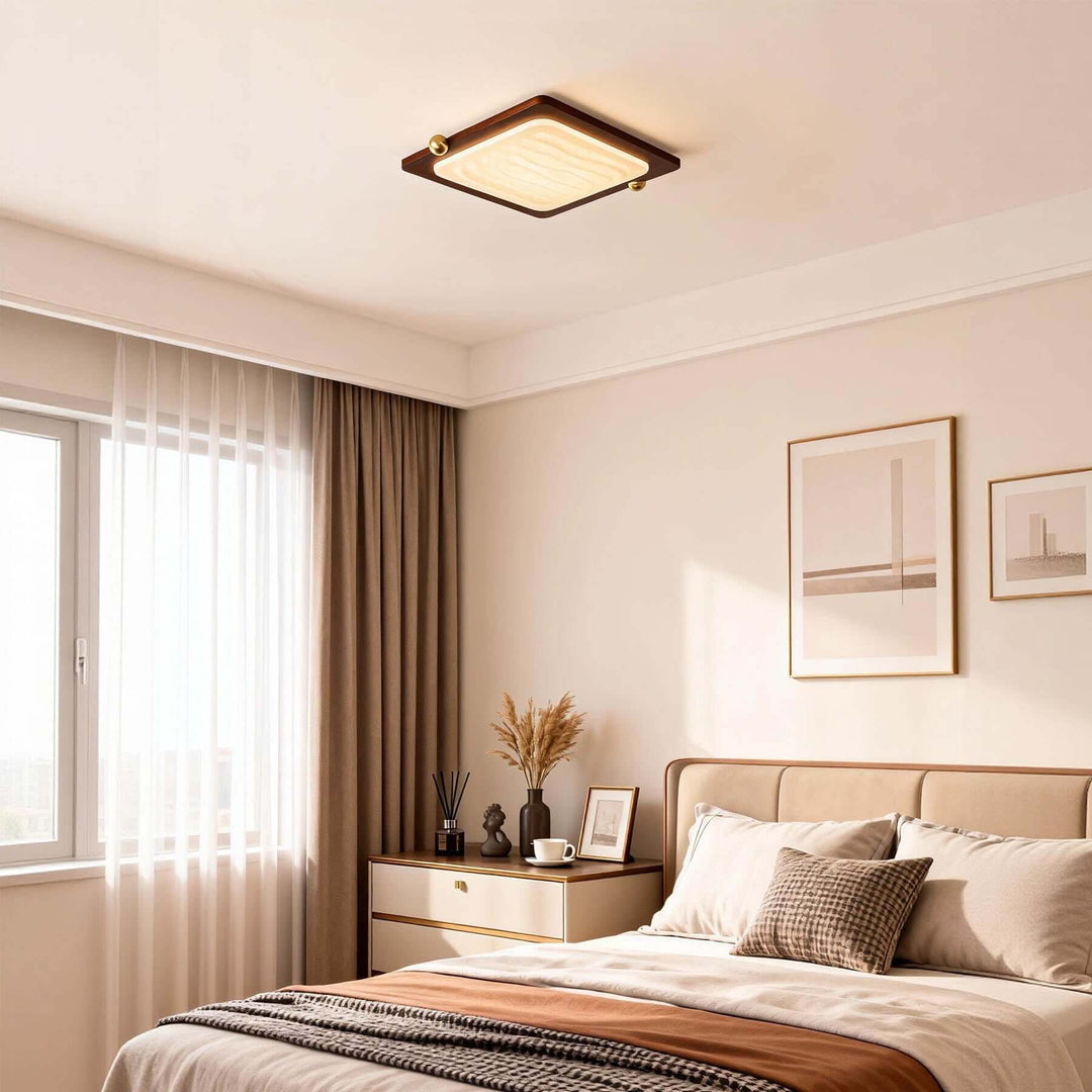 Wevre Square Ceiling Light – Nordic Vintage Acrylic Bedroom Light