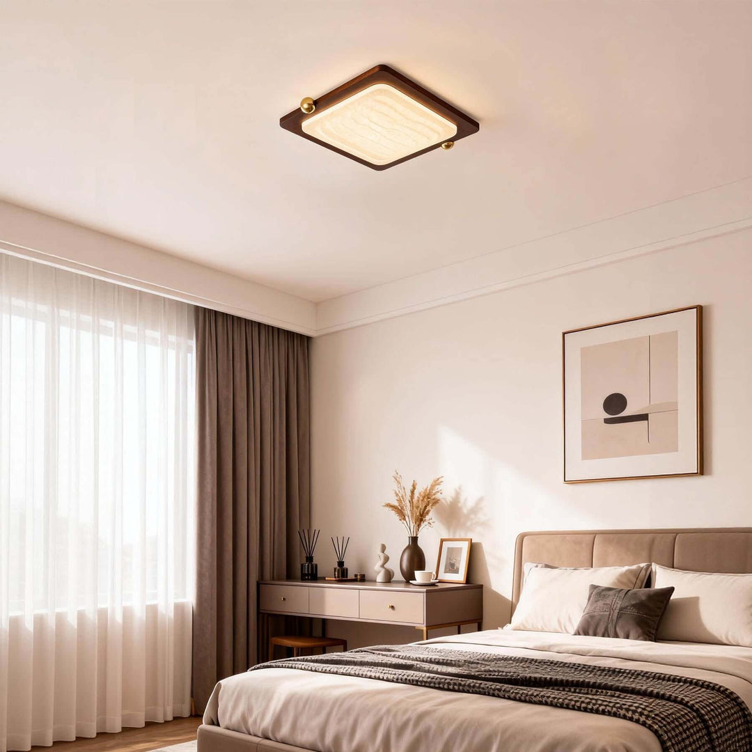 Wevre Square Ceiling Light – Nordic Vintage Acrylic Bedroom Light
