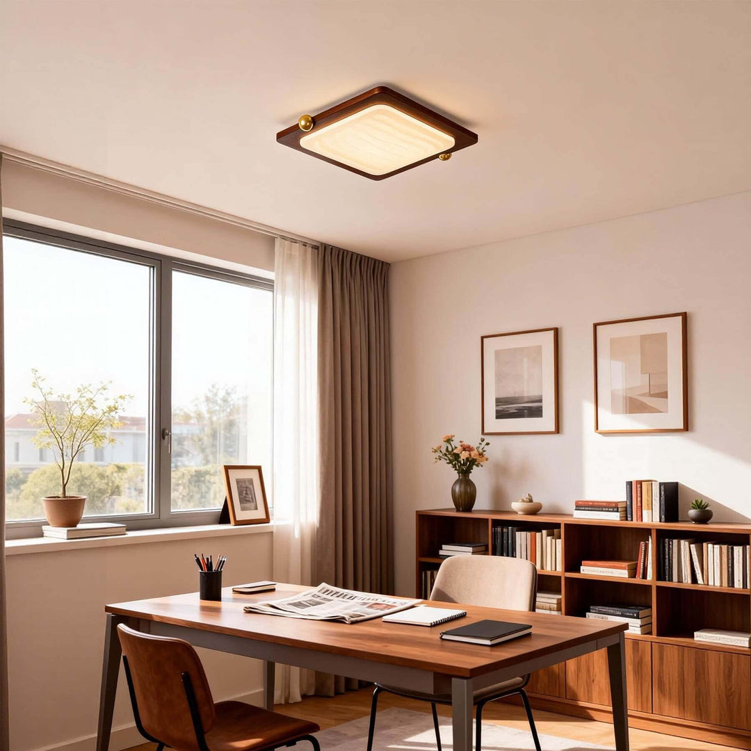 Wevre Square Ceiling Light – Nordic Vintage Acrylic Bedroom Light