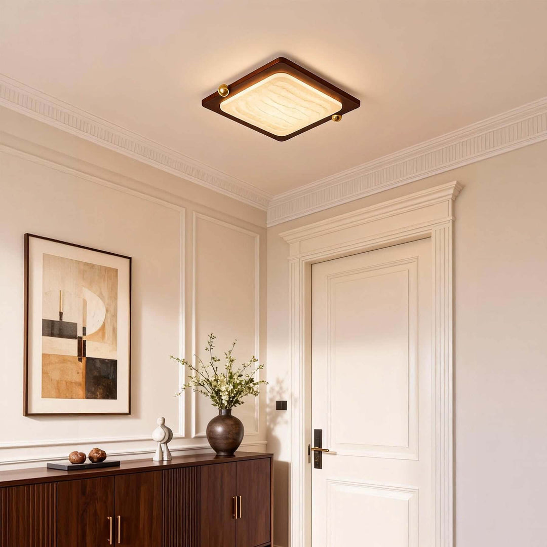 Wevre Square Ceiling Light – Nordic Vintage Acrylic Bedroom Light