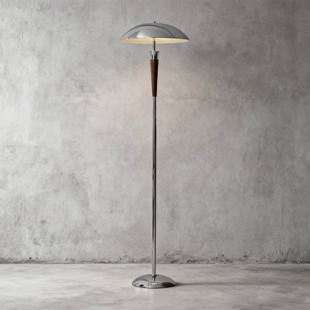 Wivelo Floor Lamp – Tall Chrome Mushroom Metal Lamp