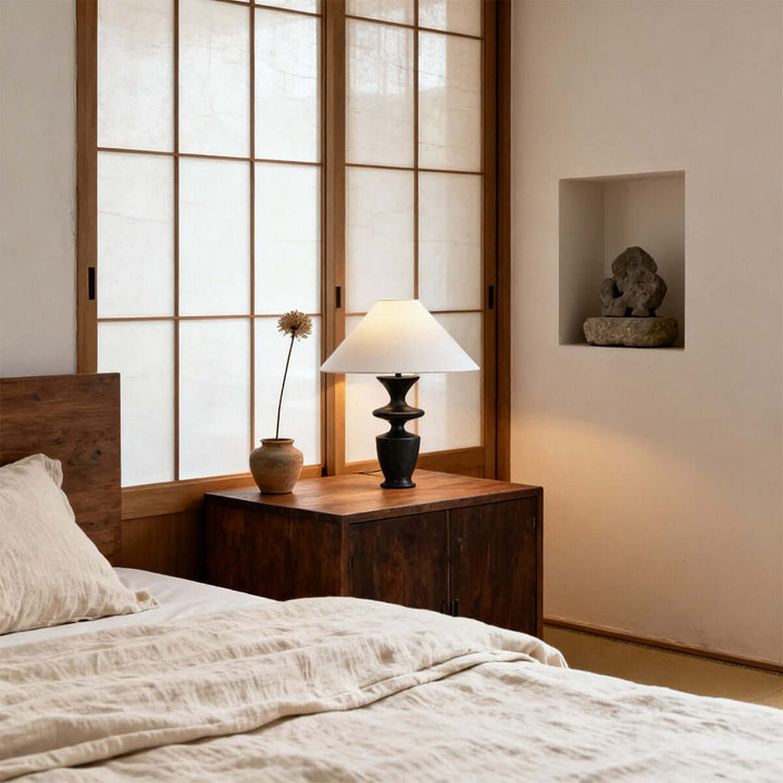 Zoriva Table Lamp – Wabi-Sabi Style Vintage French Wood Decor Light