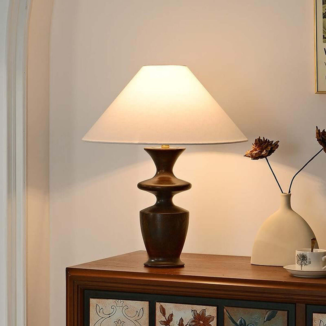 Zoriva Table Lamp – Wabi-Sabi Style Vintage French Wood Decor Light
