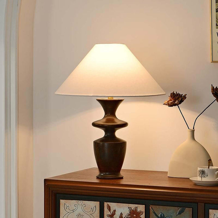 Zoriva Table Lamp – Wabi-Sabi Style Vintage French Wood Decor Light