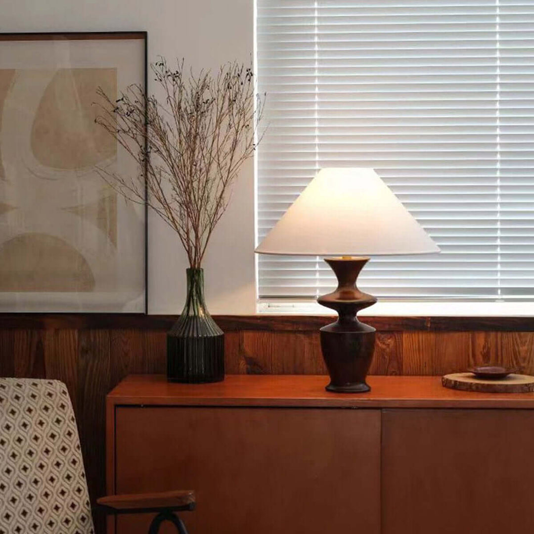 Zoriva Table Lamp – Wabi-Sabi Style Vintage French Wood Decor Light