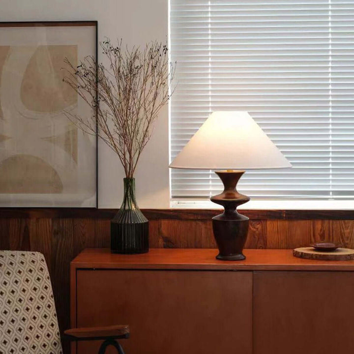 Zoriva Table Lamp – Wabi-Sabi Style Vintage French Wood Decor Light