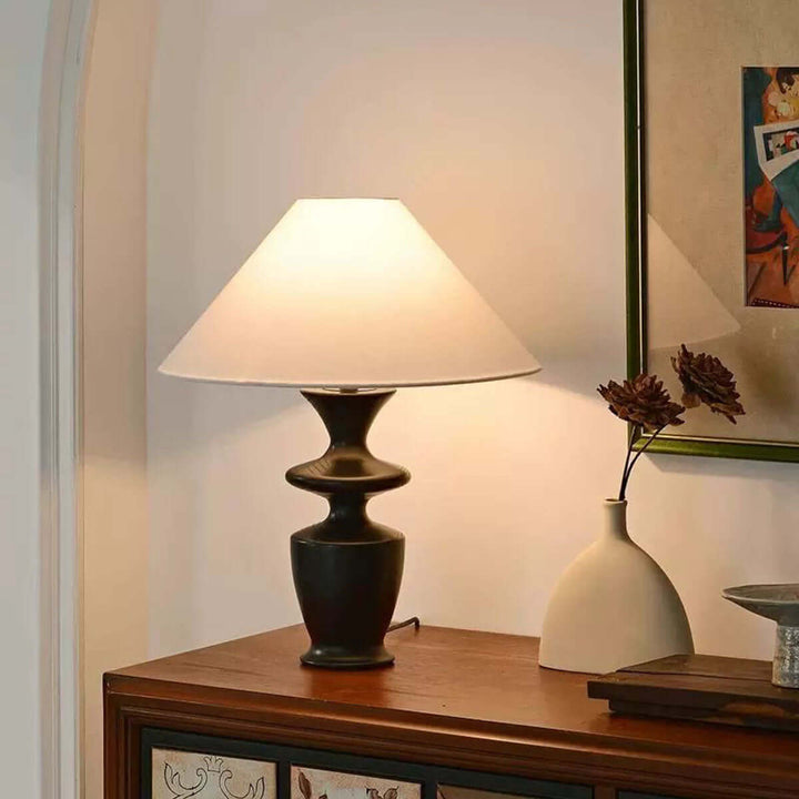 Zoriva Table Lamp – Wabi-Sabi Style Vintage French Wood Decor Light