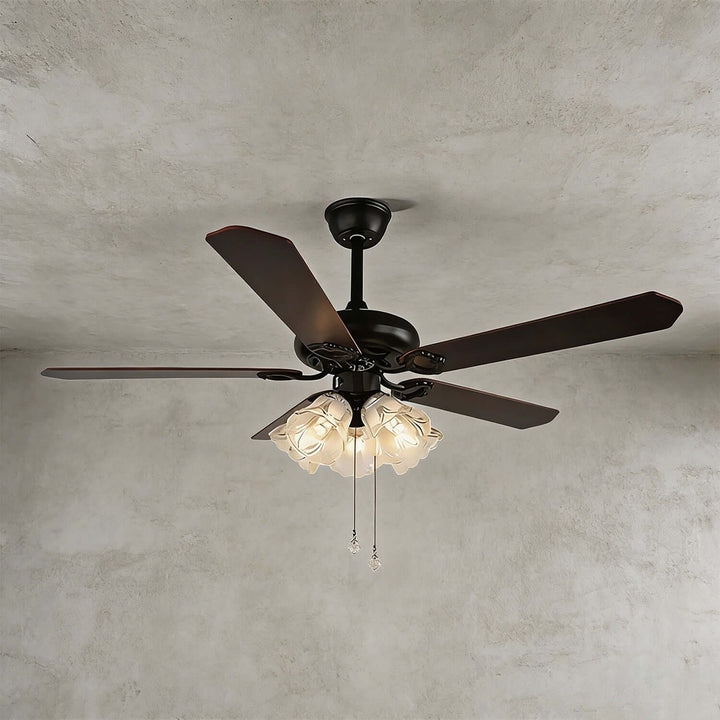 Woxen Ceiling Fan Light | Scandinavian Glass Dining Room