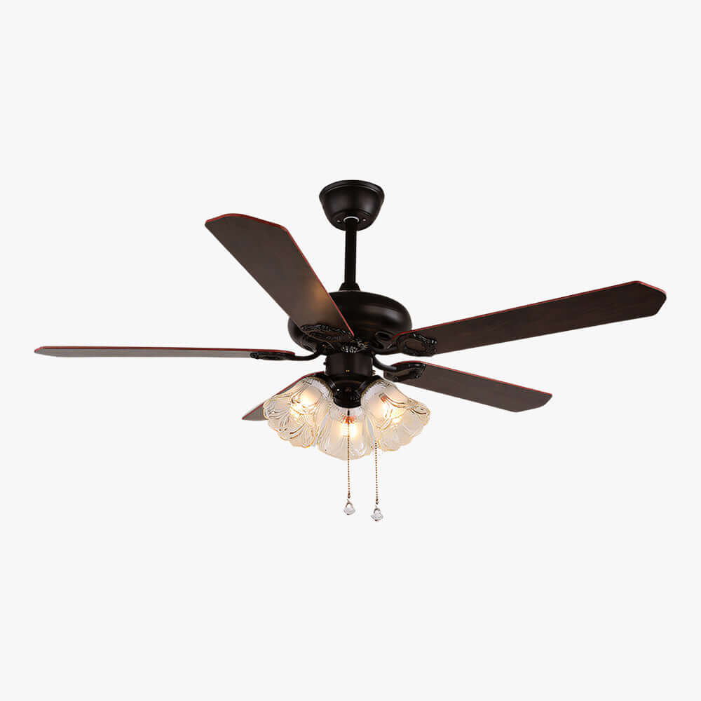 Woxen Ceiling Fan Light | Scandinavian Glass Dining Room
