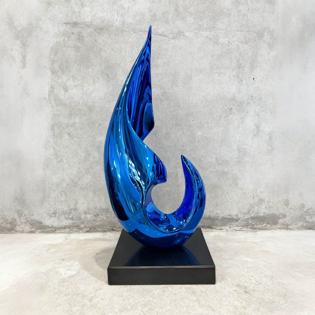 Xalvion Art Deco Table Lamp – Unique Blue Flame Light