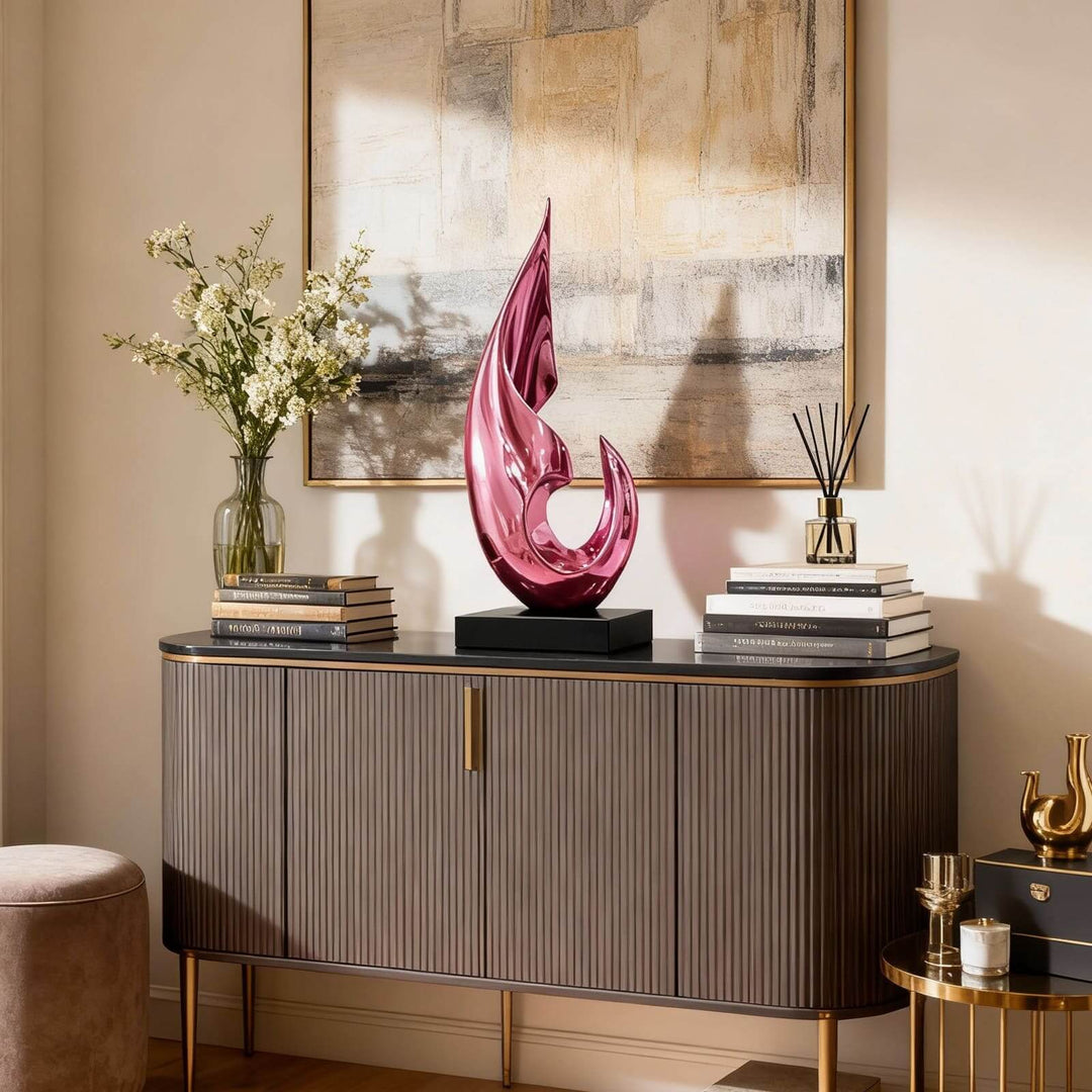 Xalvion Art Deco Table Lamp – Unique Blue Flame Light