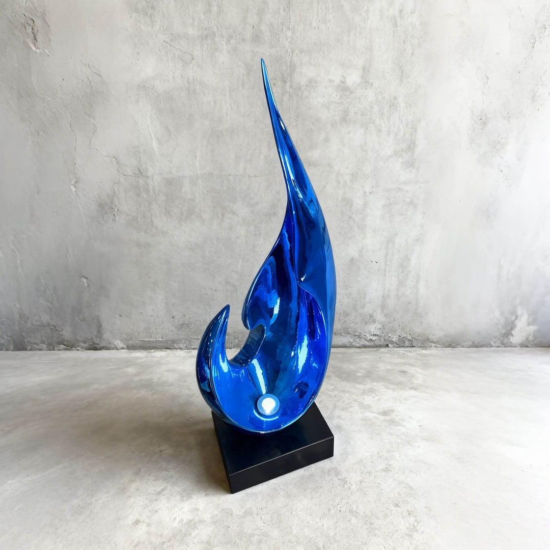 Xalvion Art Deco Table Lamp – Unique Blue Flame Light