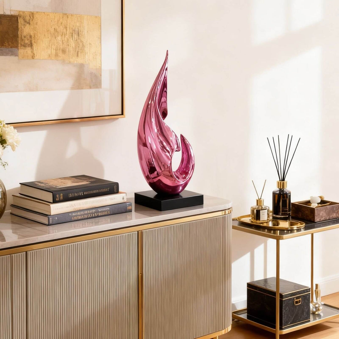 Xalvion Art Deco Table Lamp – Unique Blue Flame Light