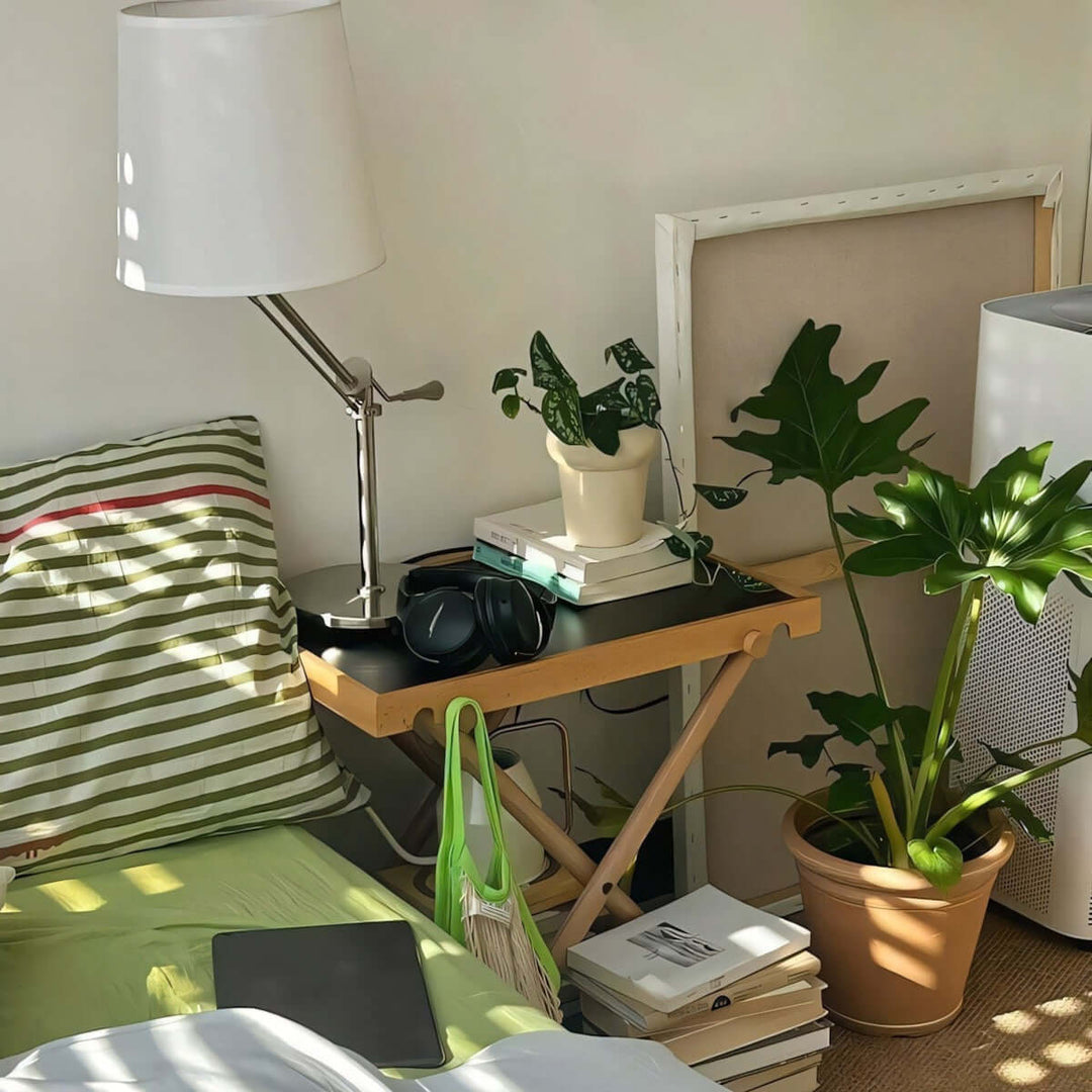 Xindea Table Lamp – Modern Minimalist Swing Arm Fabric Lamp