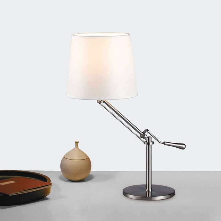 Xindea Table Lamp – Modern Minimalist Swing Arm Fabric Lamp