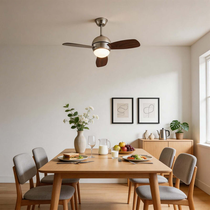 Xyloi Ceiling Fan Light | Modern French ABS Dining Light