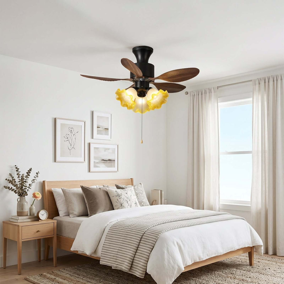 Xynoc Ceiling Fan Light B | Vintage Morning Glory Dining Light