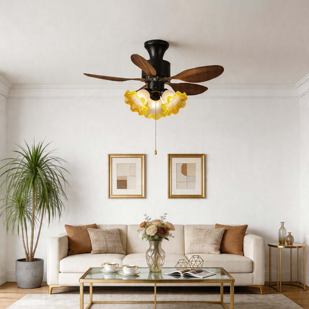 Xynoc Ceiling Fan Light B | Vintage Morning Glory Dining Light