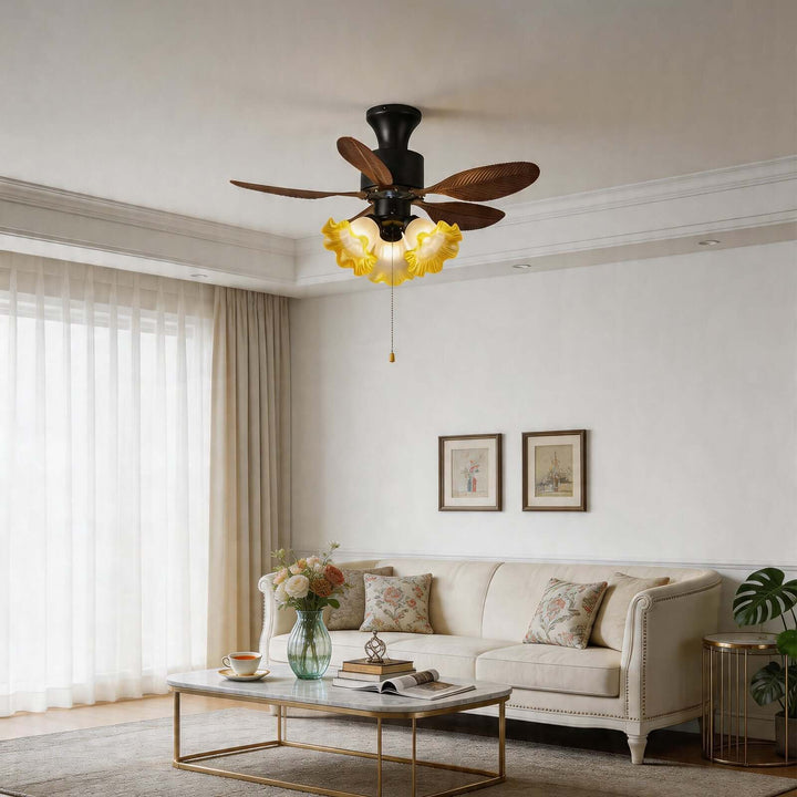 Xynoc Ceiling Fan Light B | Vintage Morning Glory Dining Light