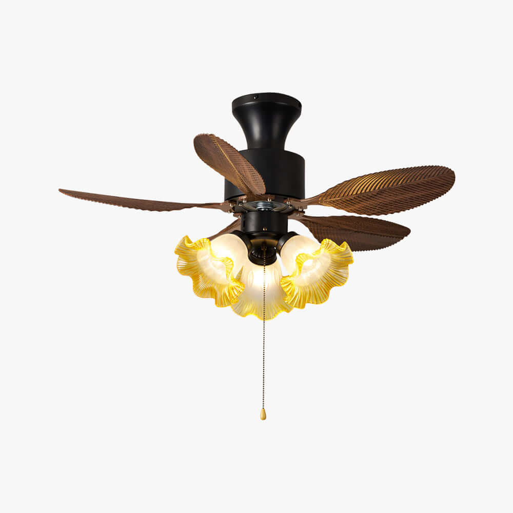 Xynoc Ceiling Fan Light B | Vintage Morning Glory Dining Light
