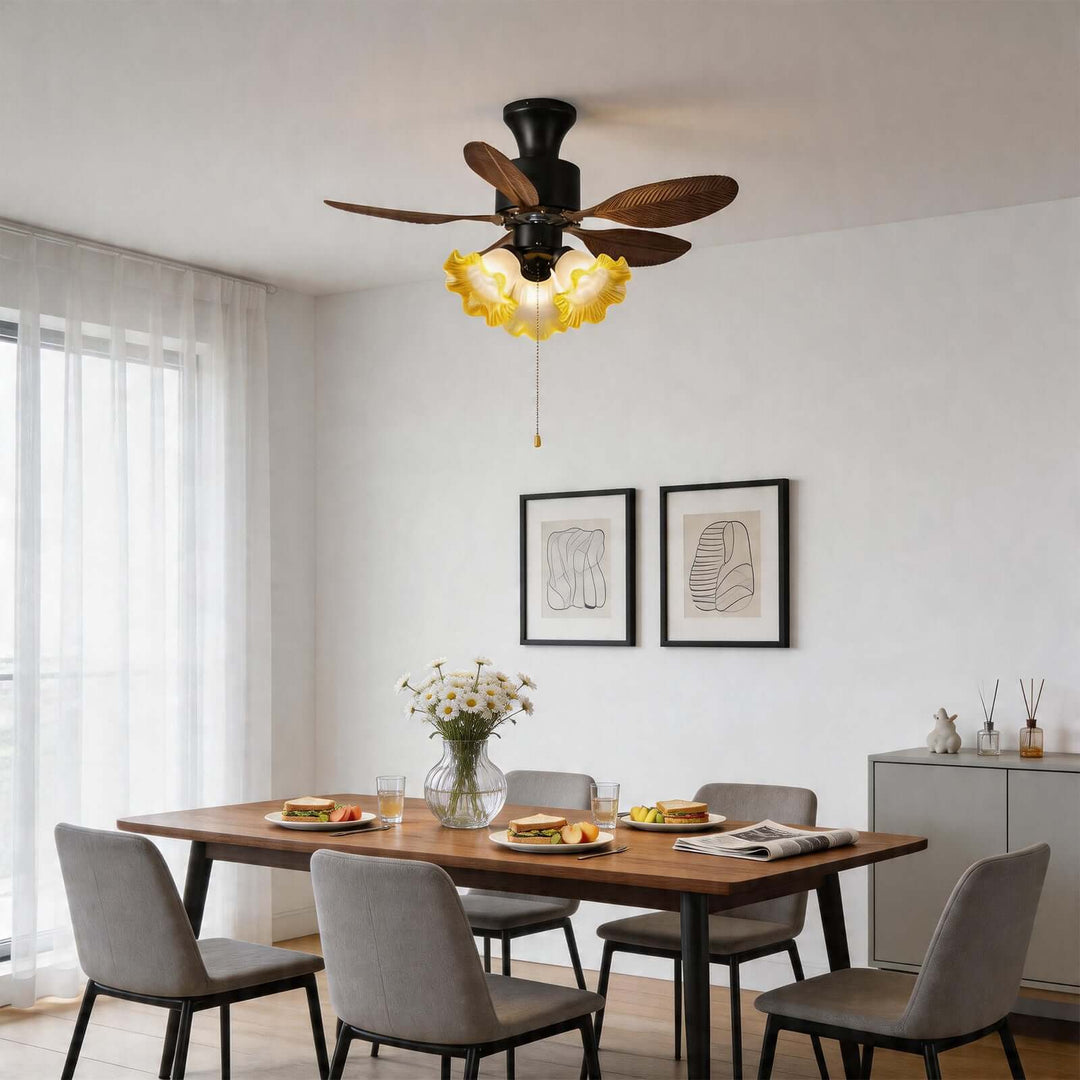 Xynoc Ceiling Fan Light B | Vintage Morning Glory Dining Light