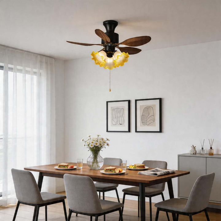 Xynoc Ceiling Fan Light B | Vintage Morning Glory Dining Light