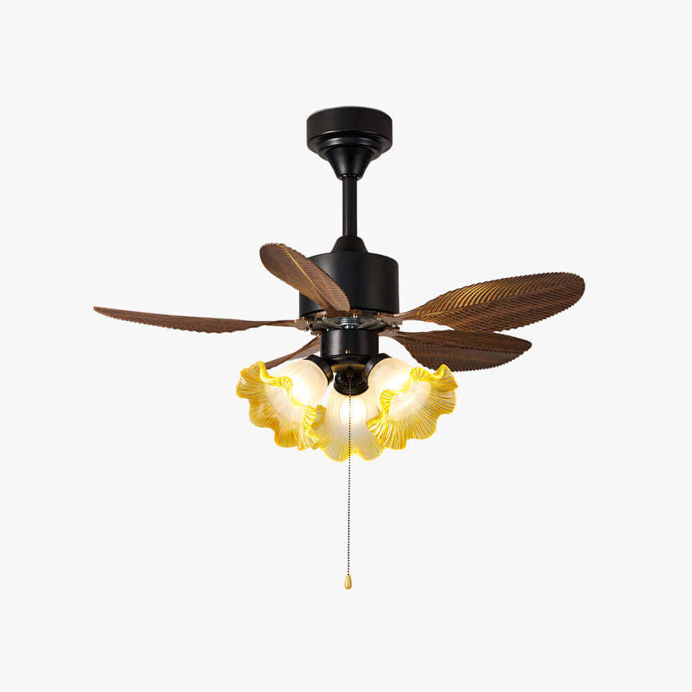 Xynoc Ceiling Fan Light A - Vintage Morning Glory Glass Dining Light