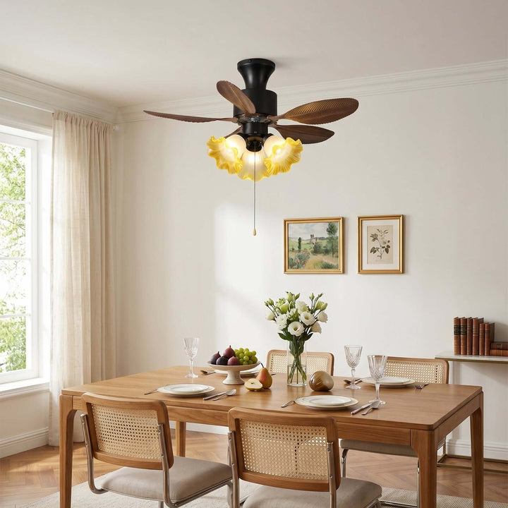 Xynoc Ceiling Fan Light B | Vintage Morning Glory Dining Light