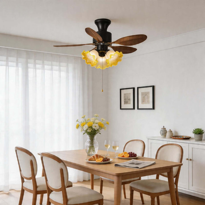 Xynoc Ceiling Fan Light B | Vintage Morning Glory Dining Light
