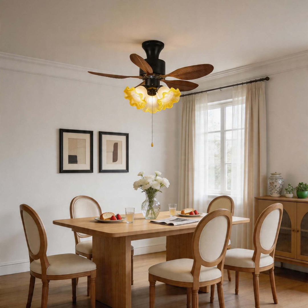 Xynoc Ceiling Fan Light B | Vintage Morning Glory Dining Light
