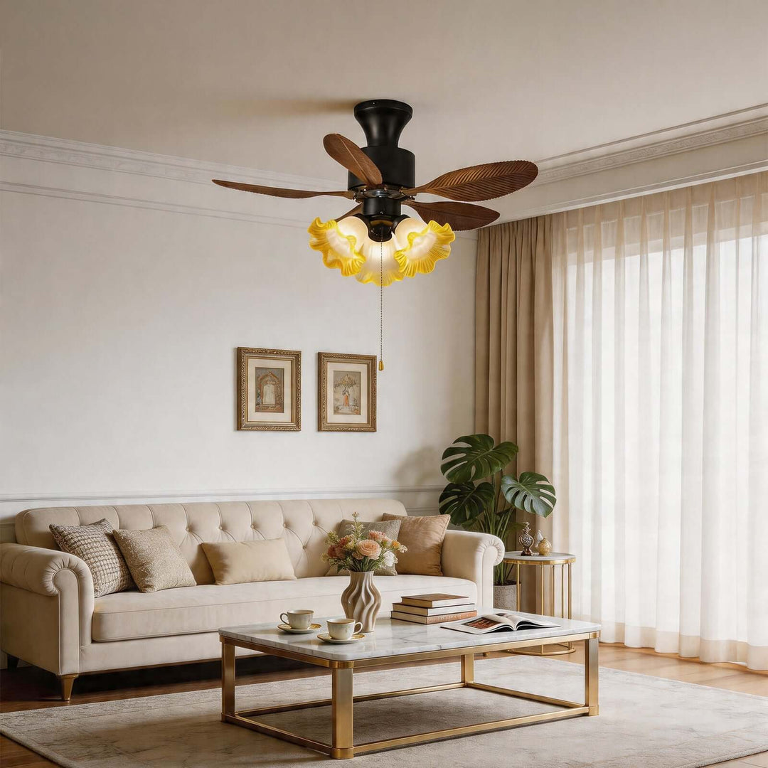 Xynoc Ceiling Fan Light B | Vintage Morning Glory Dining Light