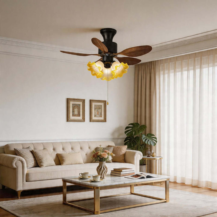 Xynoc Ceiling Fan Light B | Vintage Morning Glory Dining Light