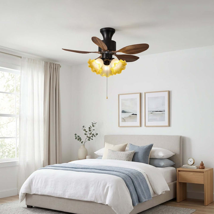 Xynoc Ceiling Fan Light B | Vintage Morning Glory Dining Light