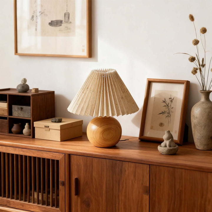 Yarvo Table Lamp – Wabi-Sabi Vintage Fabric Bedside Lamp