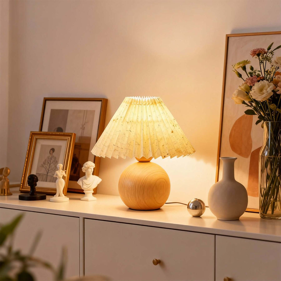 Yarvo Table Lamp – Wabi-Sabi Vintage Fabric Bedside Lamp