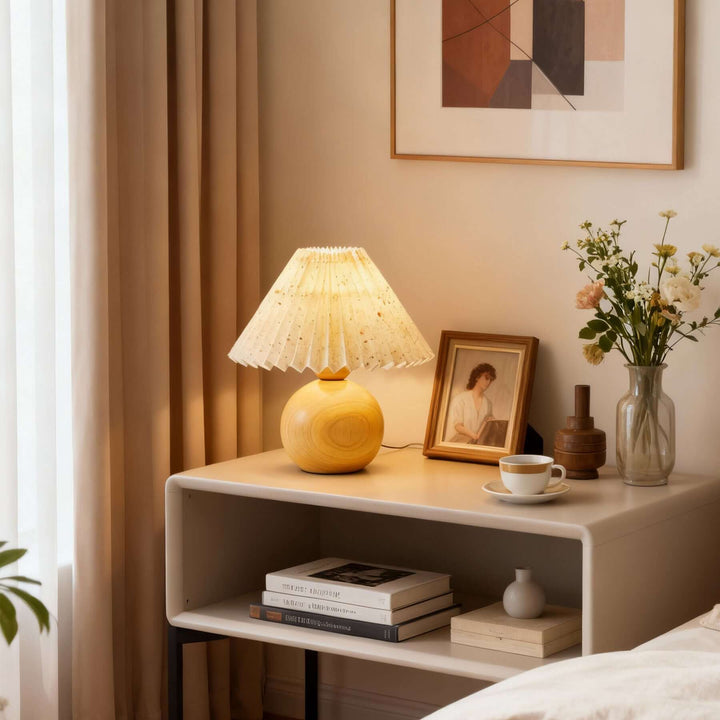 Yarvo Table Lamp – Wabi-Sabi Vintage Fabric Bedside Lamp