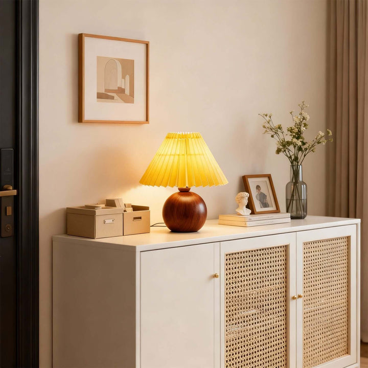 Yarvo Table Lamp – Wabi-Sabi Vintage Fabric Bedside Lamp