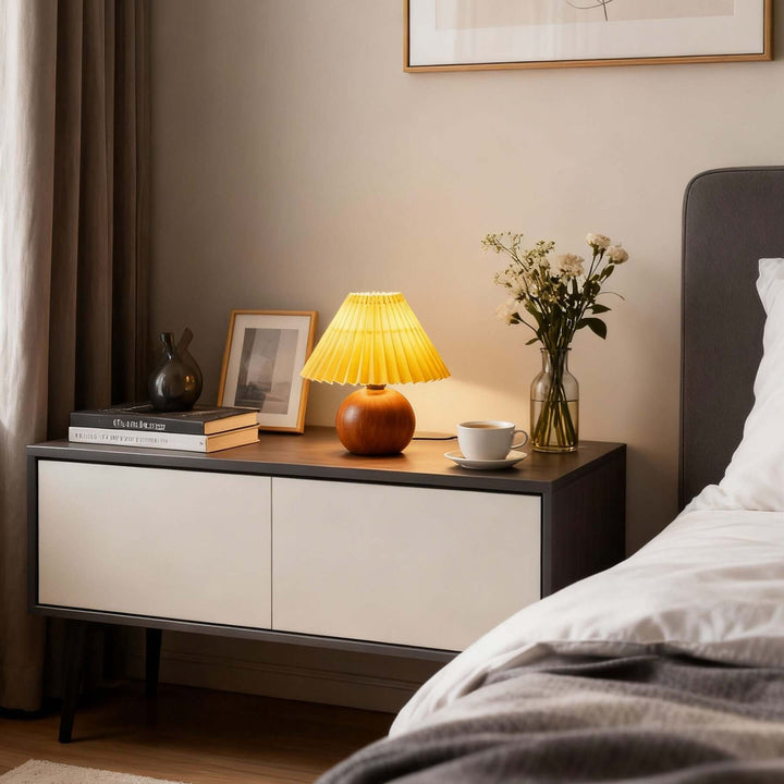Yarvo Table Lamp – Wabi-Sabi Vintage Fabric Bedside Lamp