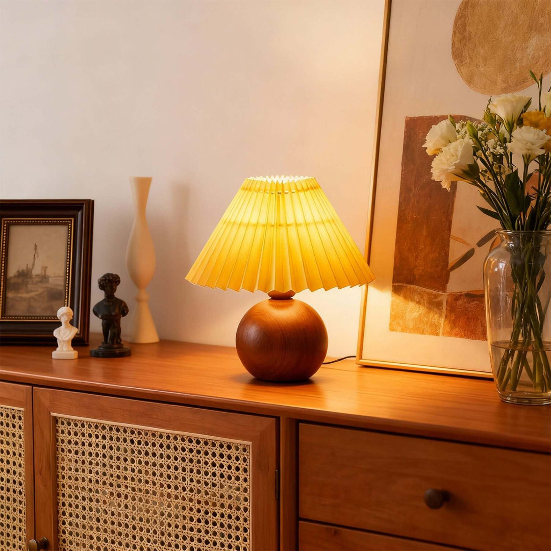 Yarvo Table Lamp – Wabi-Sabi Vintage Fabric Bedside Lamp