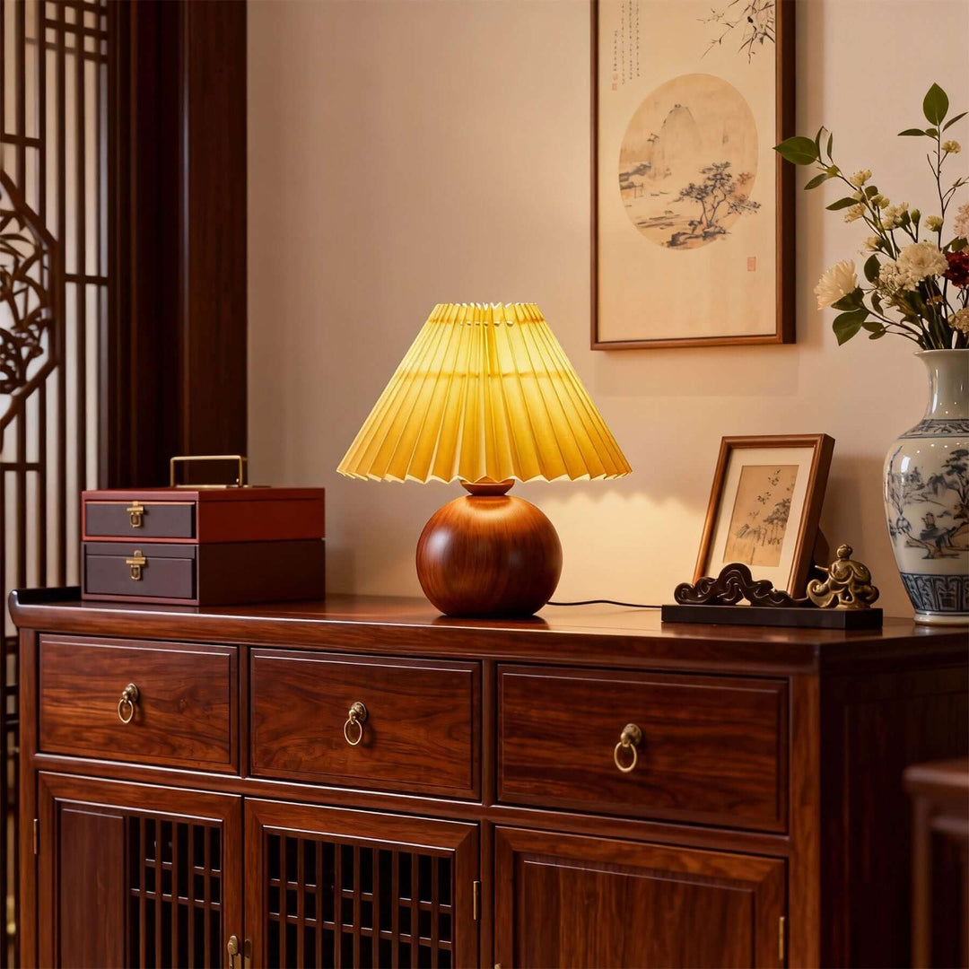 Yarvo Table Lamp – Wabi-Sabi Vintage Fabric Bedside Lamp