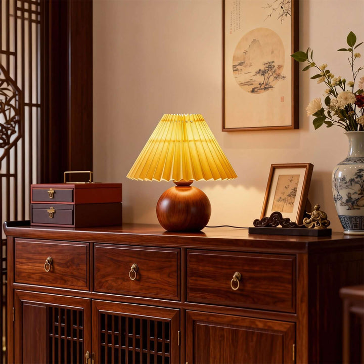 Yarvo Table Lamp – Wabi-Sabi Vintage Fabric Bedside Lamp