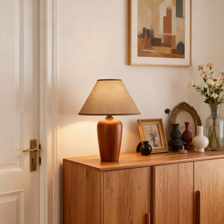 Zalvi Fabric Table Lamp – Wabi-Sabi Vintage Entryway Light