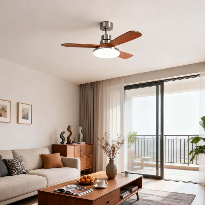 Zandris Ceiling Fan Light | Modern Wood Living Room Light