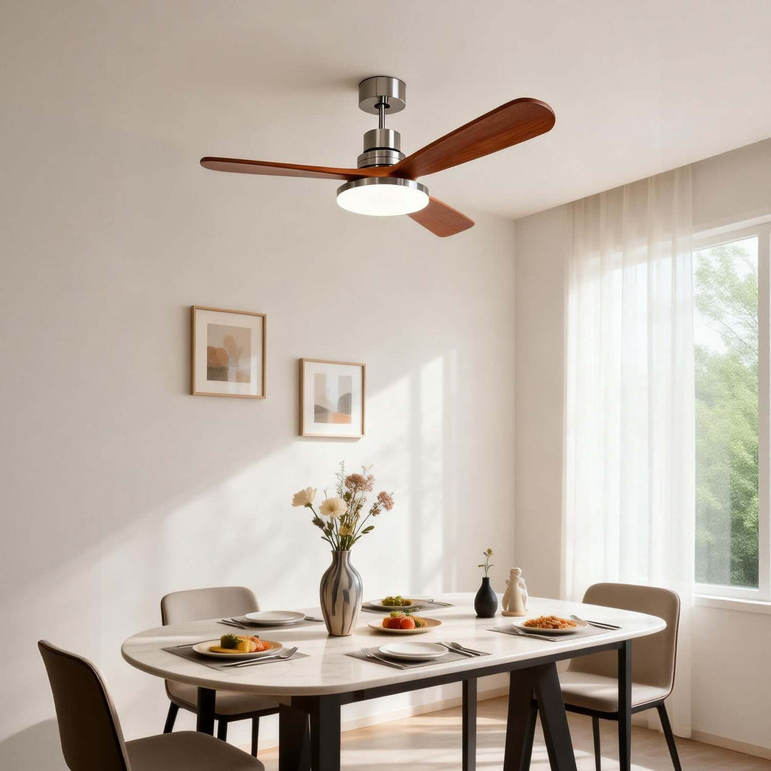 Zandris Ceiling Fan Light | Modern Wood Living Room Light