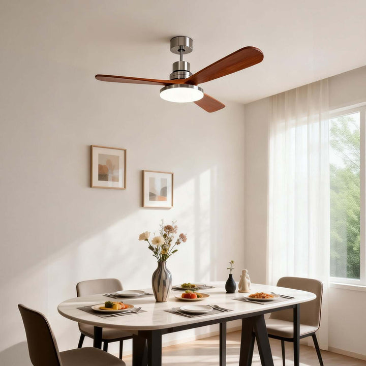 Zandris Ceiling Fan Light | Modern Wood Living Room Light